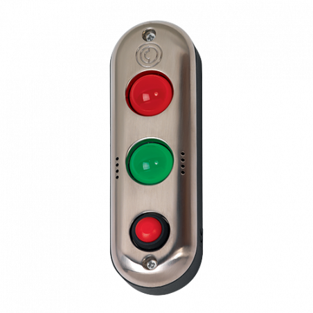 Platine de signalisation LED 12/24 AC/DC - bouton poussoir et buzzer