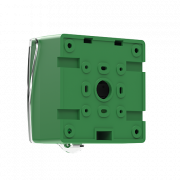 Déclencheur manuel vert 2 contact + buzzer et led - avec capot