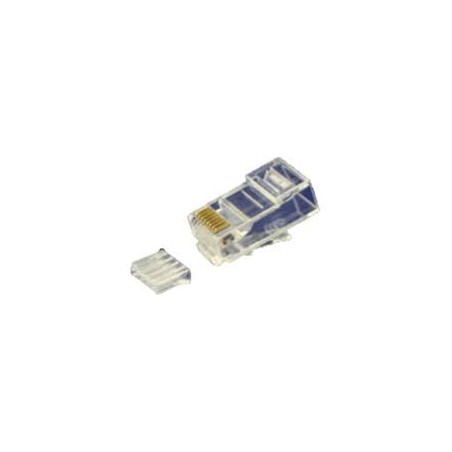 Fiche RJ45 Cat.5E, plaqué or, Polycarbonate, UL94V-2, 100 unités/boîte