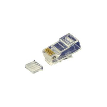 Fiche RJ45 Cat.5E, plaqué or, Polycarbonate, UL94V-2, 100 unités/boîte