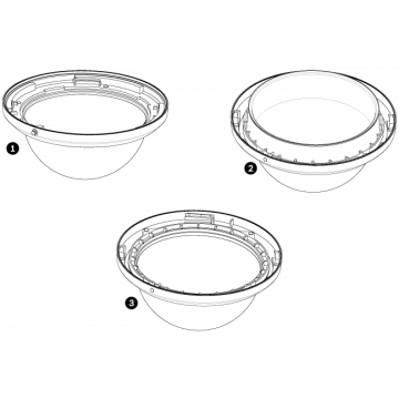 Sphère, plafond, grande, transparente