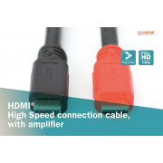 Câble HDMI High Speed, type A, m/ amp. St/St, 10 m, Ultra HD 24 p, CE,