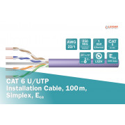 CAT 6 U-UTP, 250 MHz Eca (EN 50575), AWG 23/1, Box - 100m