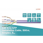CAT 6 U-UTP, 250 MHz Eca (EN 50575), AWG 23/1, Touret - 500 