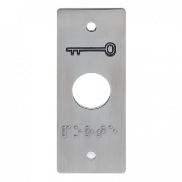 Plaque INOX pour PB19 pictos clé + marquage braille Porte