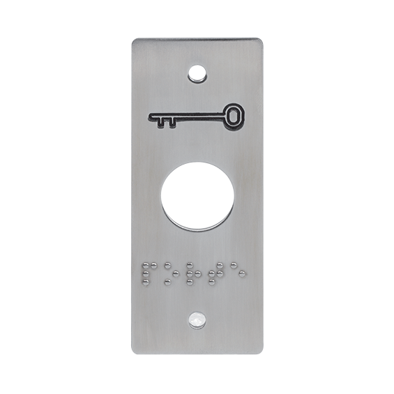 Plaque INOX pour PB19 pictos clé + marquage braille Porte