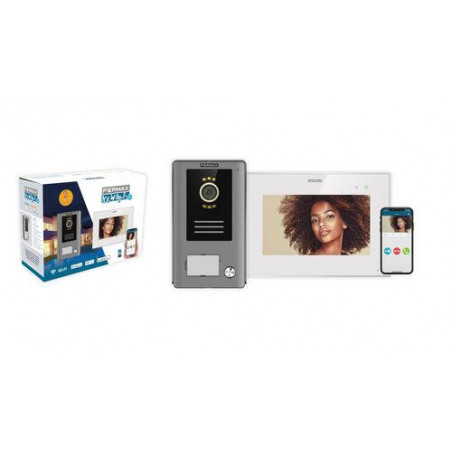 KIT interphone vidéo WAYFI PLUS 1 BP Saillie+wifi - gestion QR Code