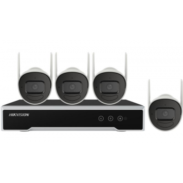 KIT WIFI NVR+ 4 CAM Tube 4MP H.265 microphone HDD 1TB et Alim incluses