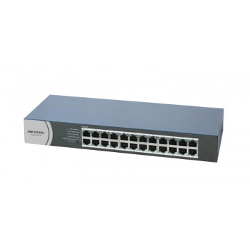 24  Gigabit RJ45 ports, rackable Steel Case Unmanaged Switch