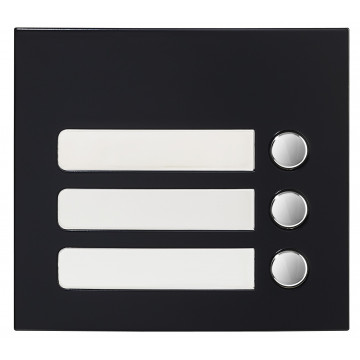 Façade 3 BP finition noire satinée pour module d'appel GTSW