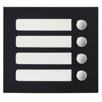 Façade 4 BP finition noire satinée pour module d'appel GTSW