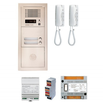 Pack audio 2 bp encastré, module vigik, centrale, 2 gt1d & alim.