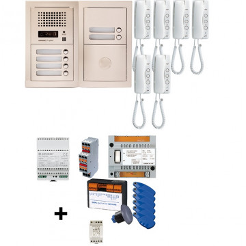 Pack audio 6 bp enc, vigik, 6 combinés et 1 badge/logement