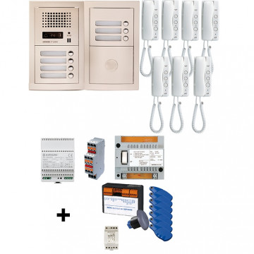 Pack audio 7 bp enc, vigik, 7 combinés et 1 badge/logement