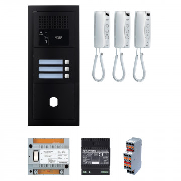 Pack GT audio 3 BP programmé avec platine façade noire satin