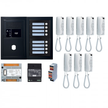 Pack GT audio 8 BP programmé avec platine façade noire satin