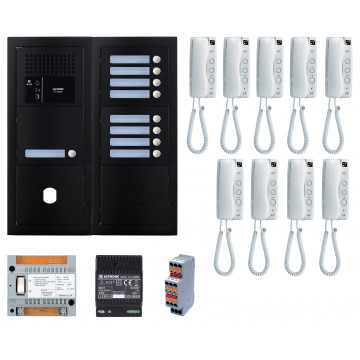 Pack GT audio 9 BP programmé avec platine façade noire satin