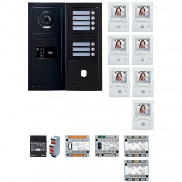 Pack GT vidéo 7 BP programmé avec platine façade noire satin