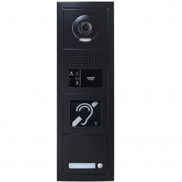 Platine vidéo modulaire, 1 appel,  noir, BM & emplacement Vigik