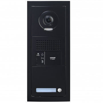Platine vidéo modulaire, 1 appel, finition noir, emplacement Vigik