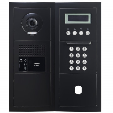 Platine vidéo modulaire, défilement, finition noir, emplacement Vigik